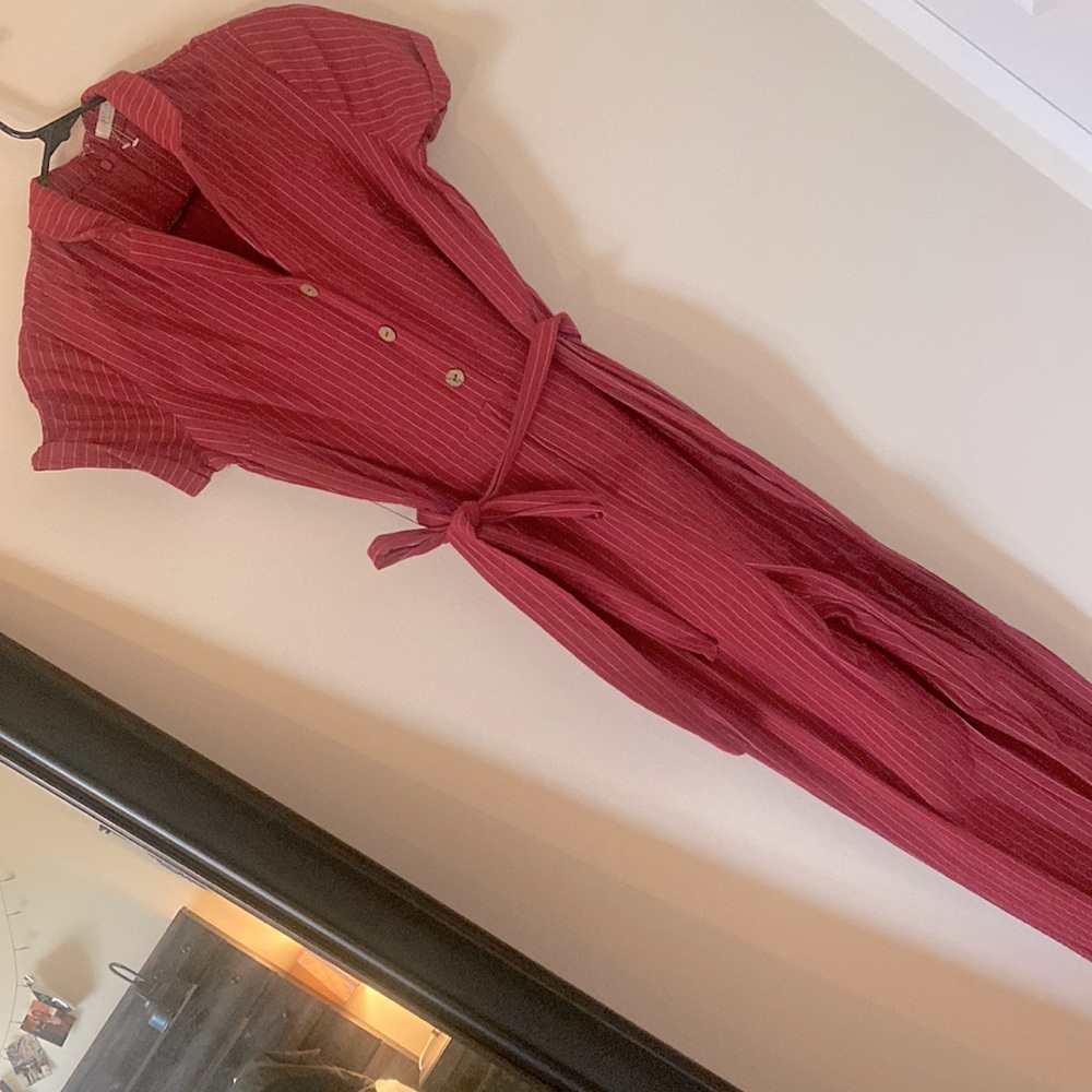 Red Pinstripe Romper (Fashion Nova) Size XS